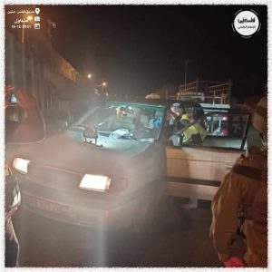 صور لسيارة المستوطنين اليهود عقب إطلاق النار