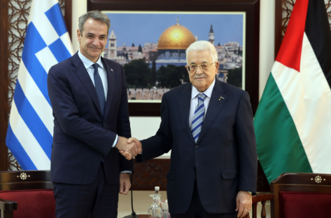 فلسطين – رئيس الجمهورية يستقبل رئيس وزراء اليونان