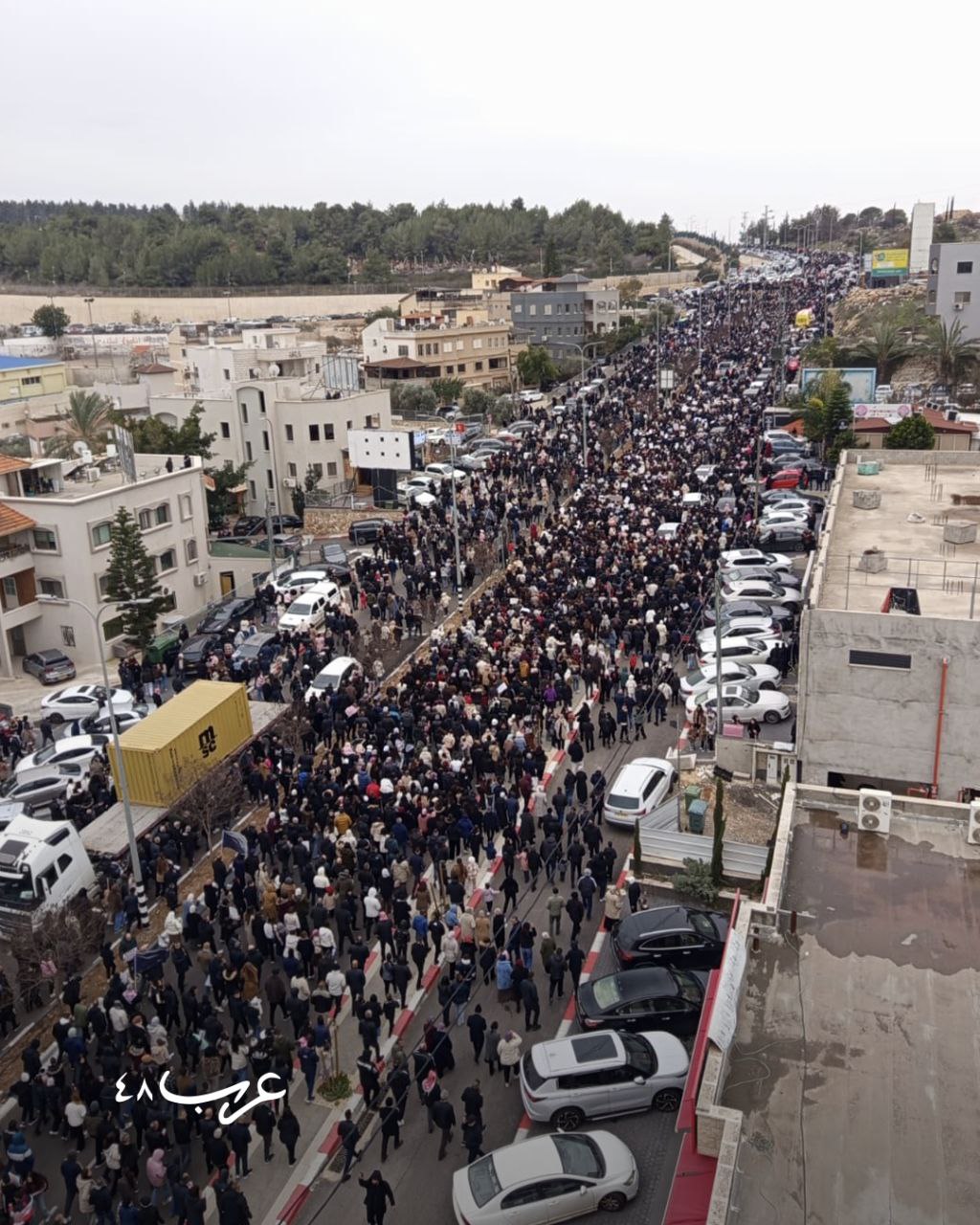 فلسطين – مظاهرة حاشدة في سخنين ضد الجريمة وتواطؤ الشرطة الإسرائيلية