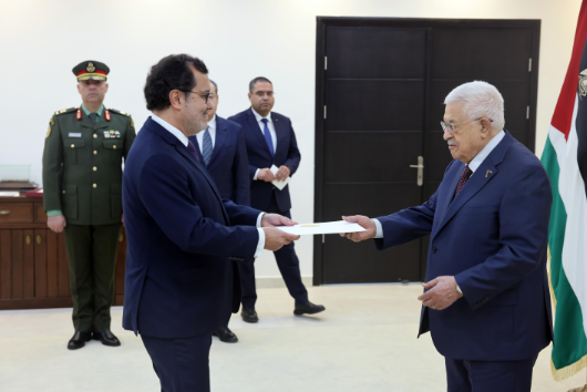 فلسطين – الرئيس يقبل أوراق اعتماد رئيس المكتب التمثيلي لجمهورية البرتغال لدى دولة فلسطين