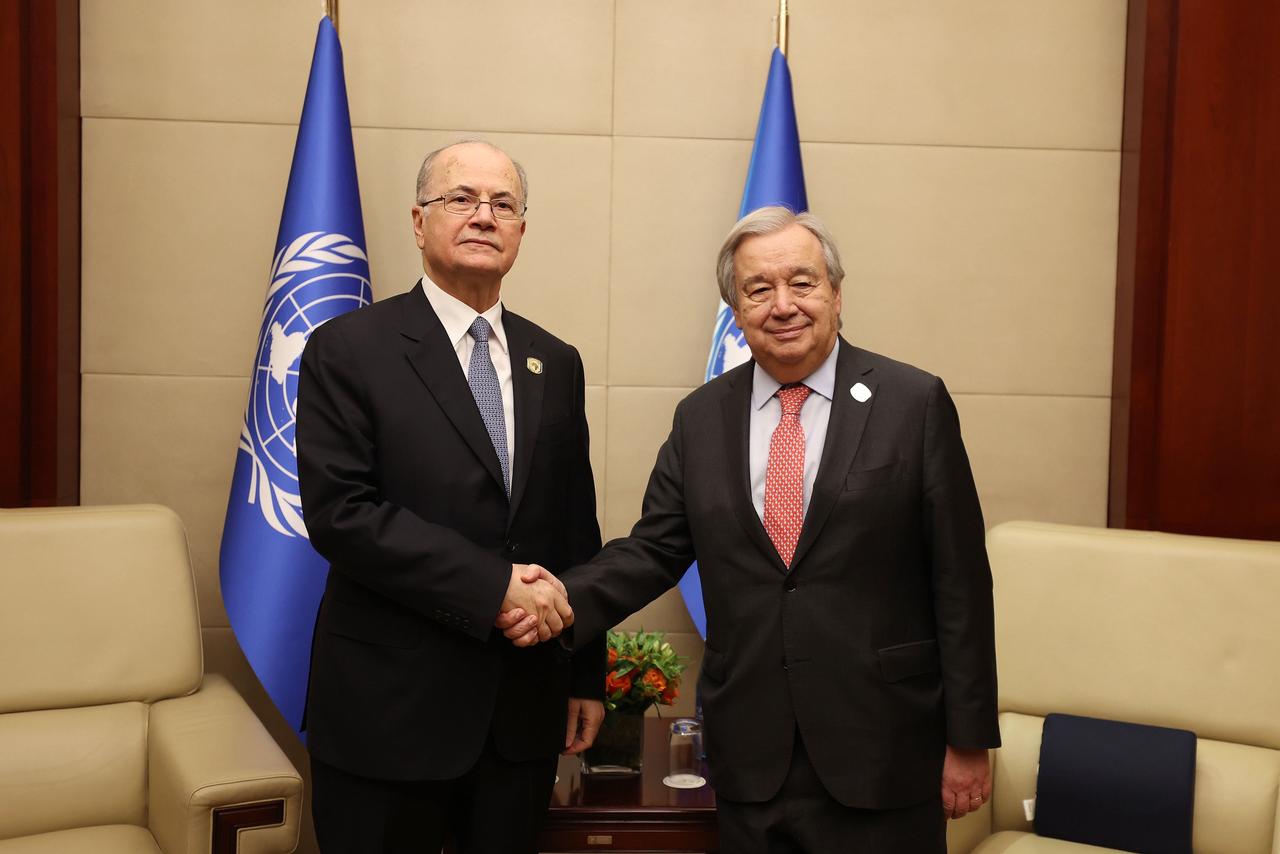 فلسطين – مصطفى يبحث مع الأمين العام للأمم المتحدة آخر التطورات في فلسطين