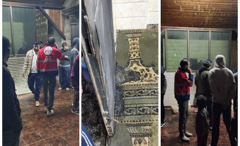 فلسطين – مستوطنون يحرقون مسجدا في قرية دوما جنوب نابلس